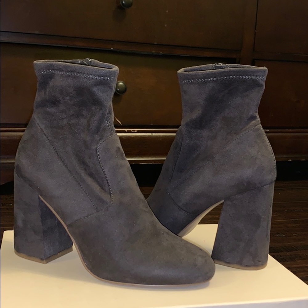 Grey Suede Steve Madden Booties ELORY BOOTIE